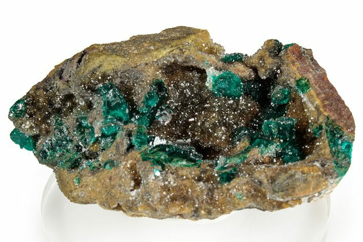 Sparkling Druzy Quartz Crystals with Dioptase - Sanda, Congo #346104